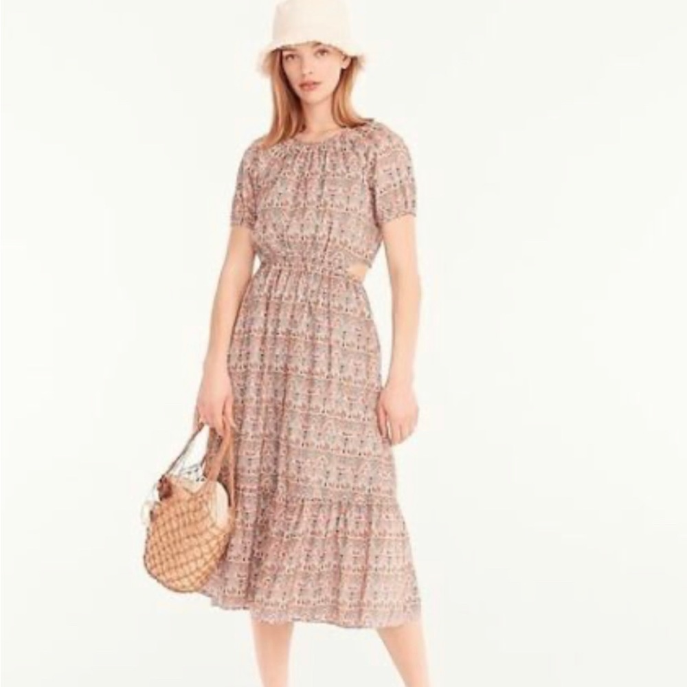 NWT J.CREW Liberty Side Cutout Dress in Giorgia Duke